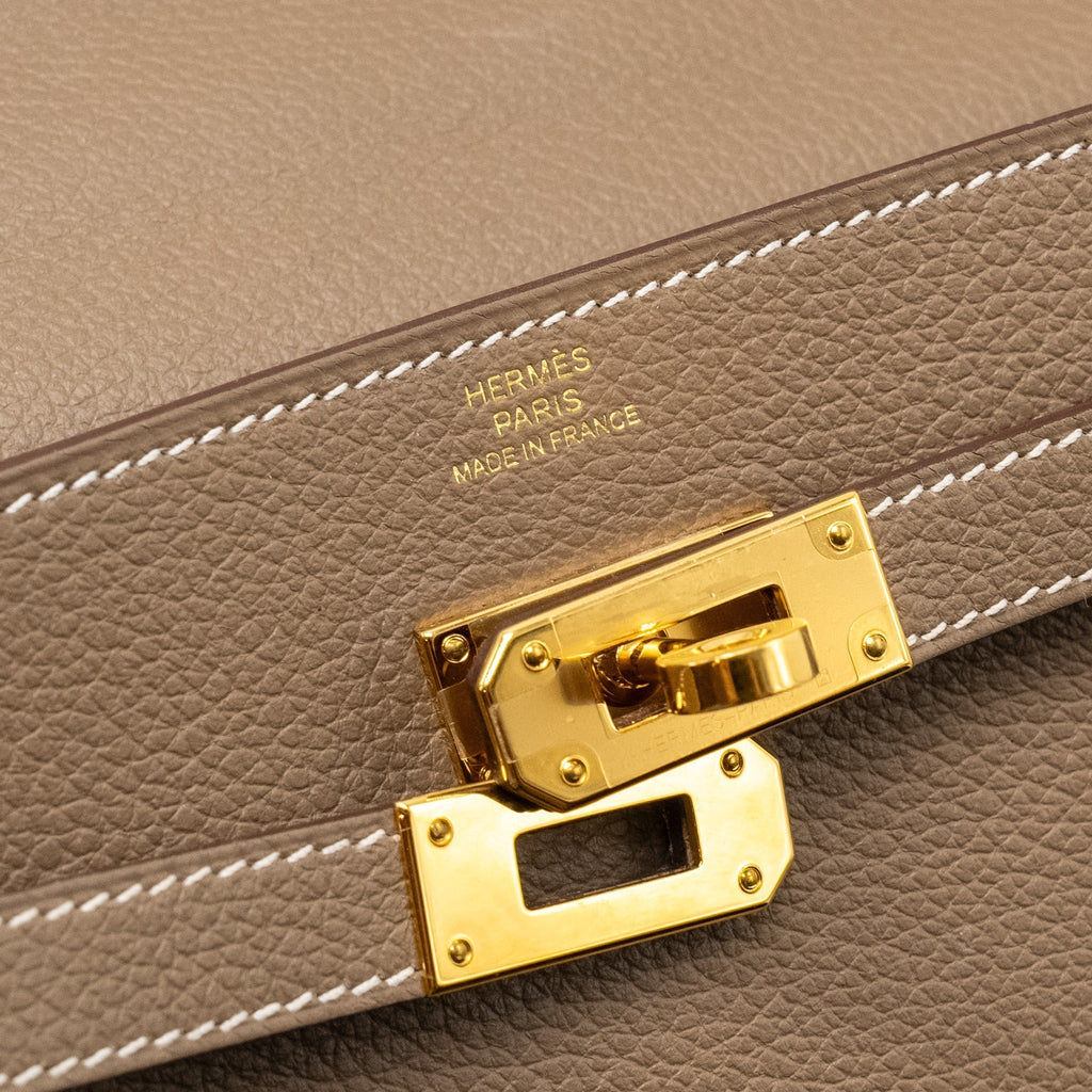 HERMES KELLY TO GO EVERCOLOR ETOUPE GHW