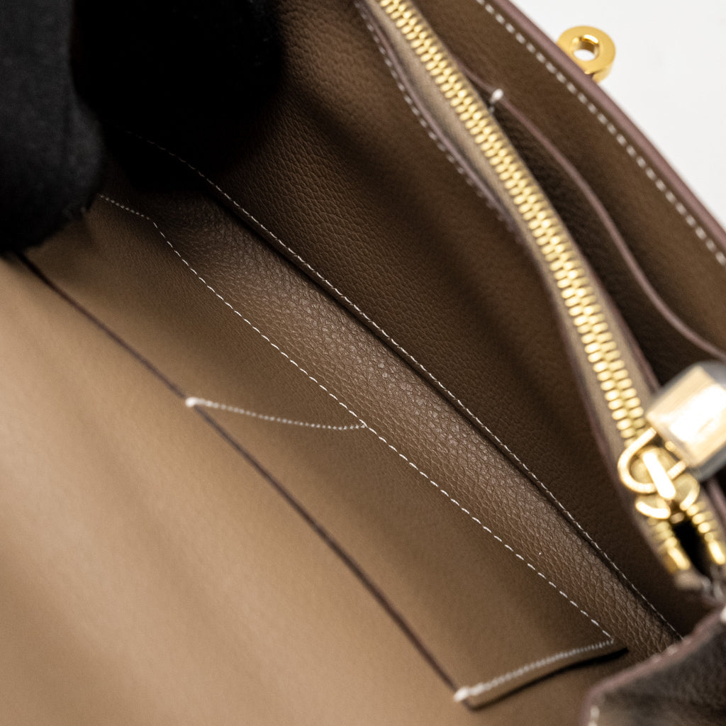 HERMES KELLY TO GO EVERCOLOR ETOUPE GHW