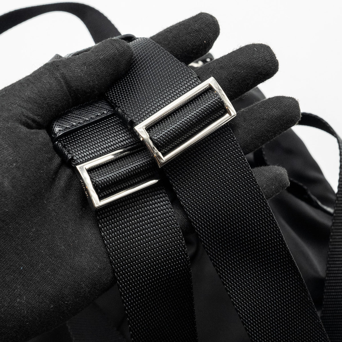 PRADA SMALL RE-NYLON BACKPACK BLACK SHW