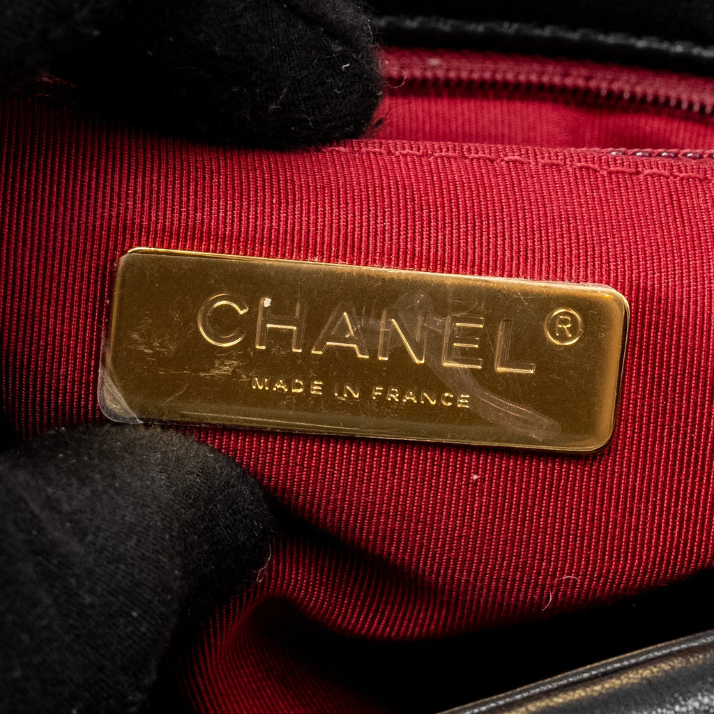 CHANEL SMALL 19BAG LAMBSKIN BLACK MULTICOLOUR HARDWARE