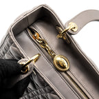 DIOR MEDIUM LADY DIOR LAMBSKIN GREY LGHW