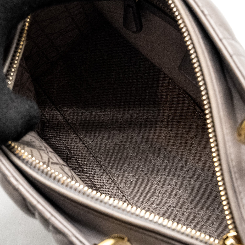 DIOR MEDIUM LADY DIOR LAMBSKIN GREY LGHW