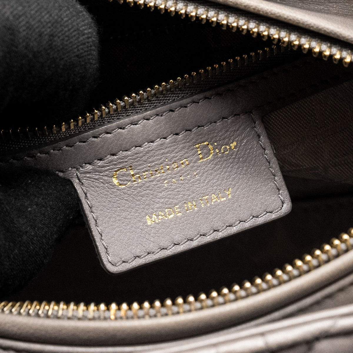 DIOR MEDIUM LADY DIOR LAMBSKIN GREY LGHW