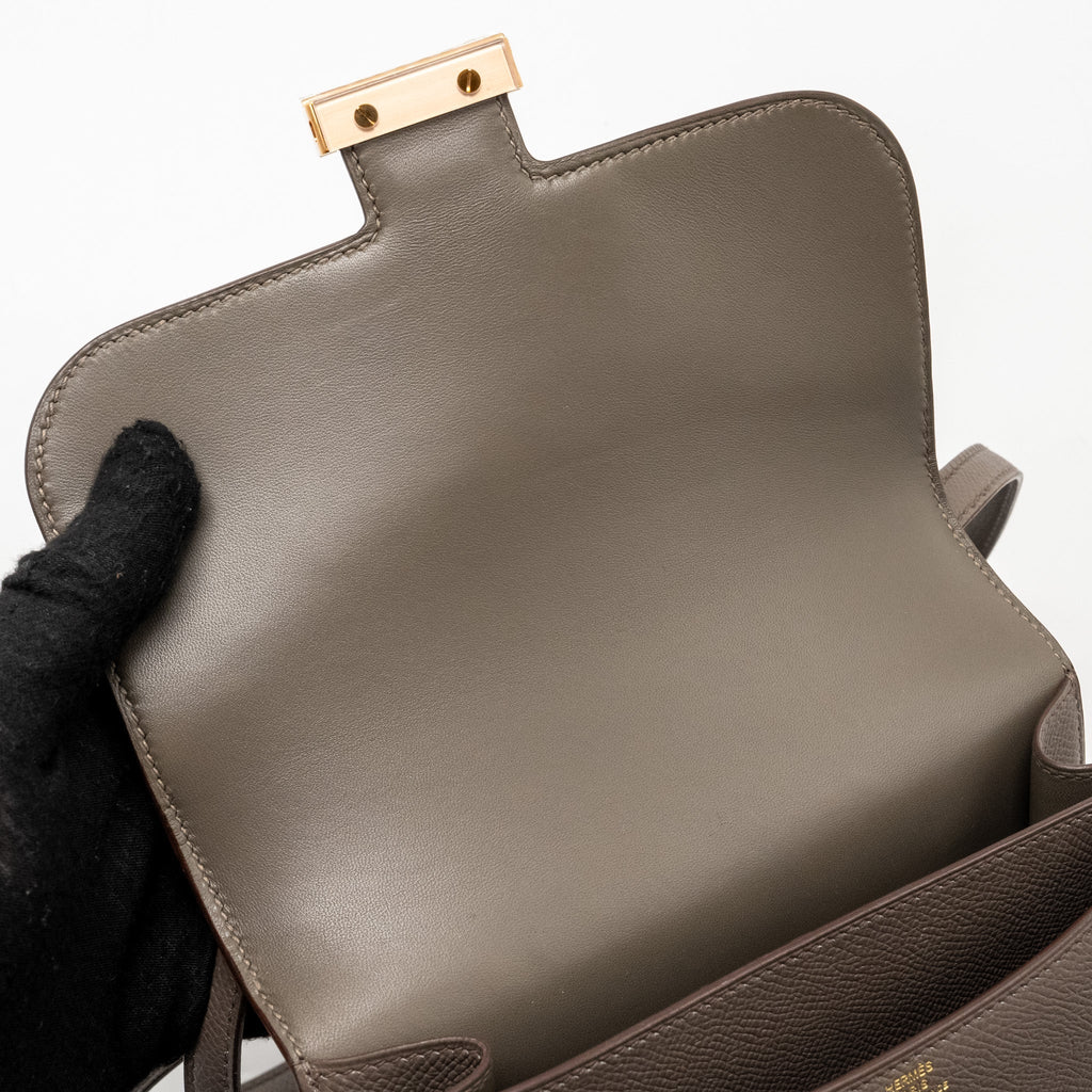 Hermes Mini Constance Epsom Gris Etain RGHW