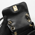 CHANEL 24A MINI DUMA BACKPACK GRAINED CALFSKIN BLACK LGHW (MICROCHIP)