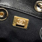 CHANEL 24A MINI DUMA BACKPACK GRAINED CALFSKIN BLACK LGHW (MICROCHIP)