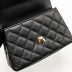 CHANEL MINI COCO HANDLE CAVIAR BLACK LGHW (MICROCHIP)