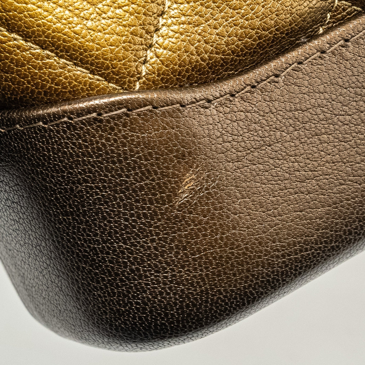 CHANEL SMALL GABRIELLE HOBO BAG METALLIC GOATSKIN DARK GOLD/BRONZE WITH MULTICOLOUR HARDWARE