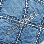 CHANEL SMALL 22 BAG DENIM BLUE/WHITE SHW (MICROCHIP)