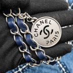 CHANEL SMALL 22 BAG DENIM BLUE/WHITE SHW (MICROCHIP)