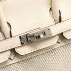 Hermes Birkin 25 Toile H/Swift Ecru-Amande/Nata SHW