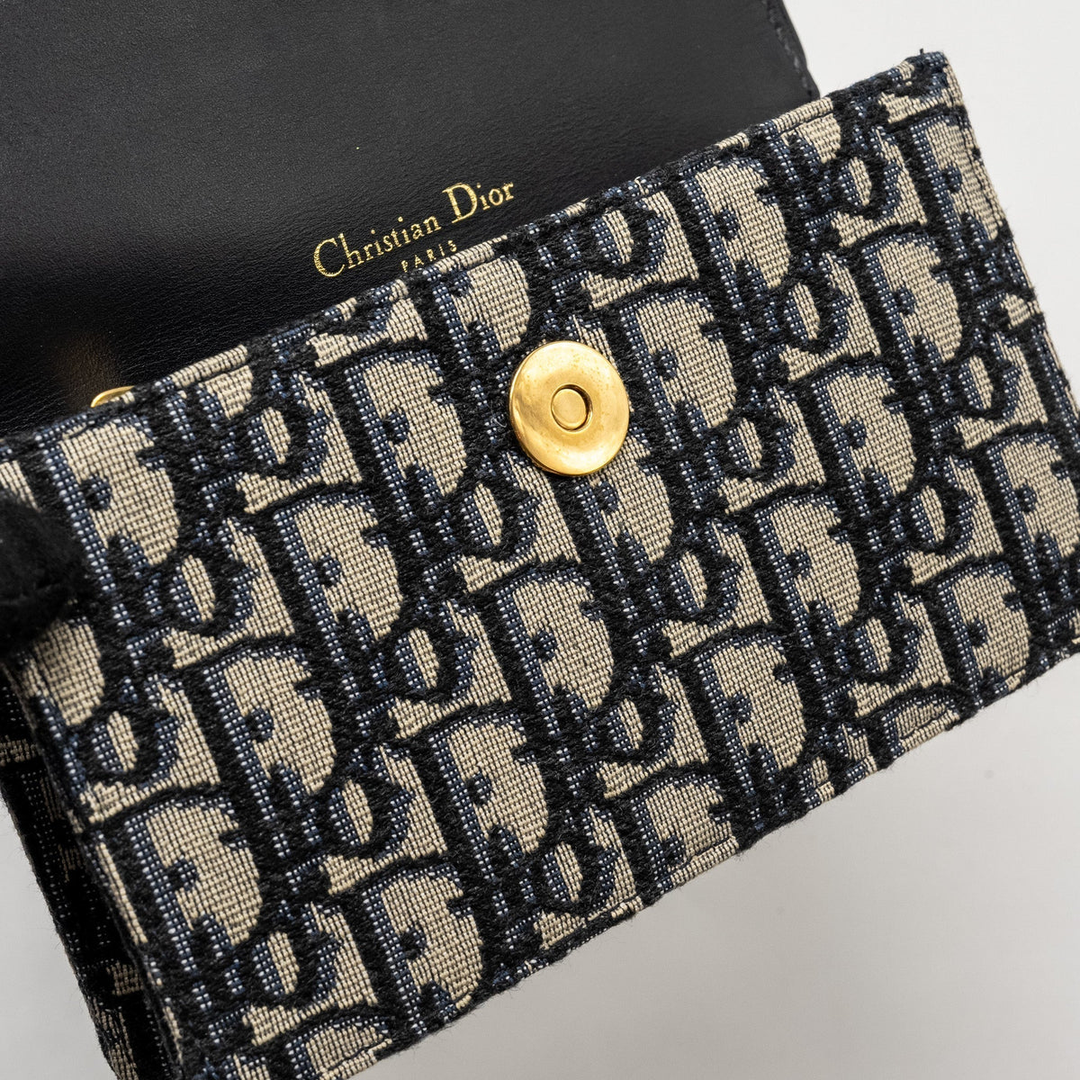 DIOR SADDLE BELT BAG/POUCH BLUE OBLIQUE JACQUARD CANVAS GHW
