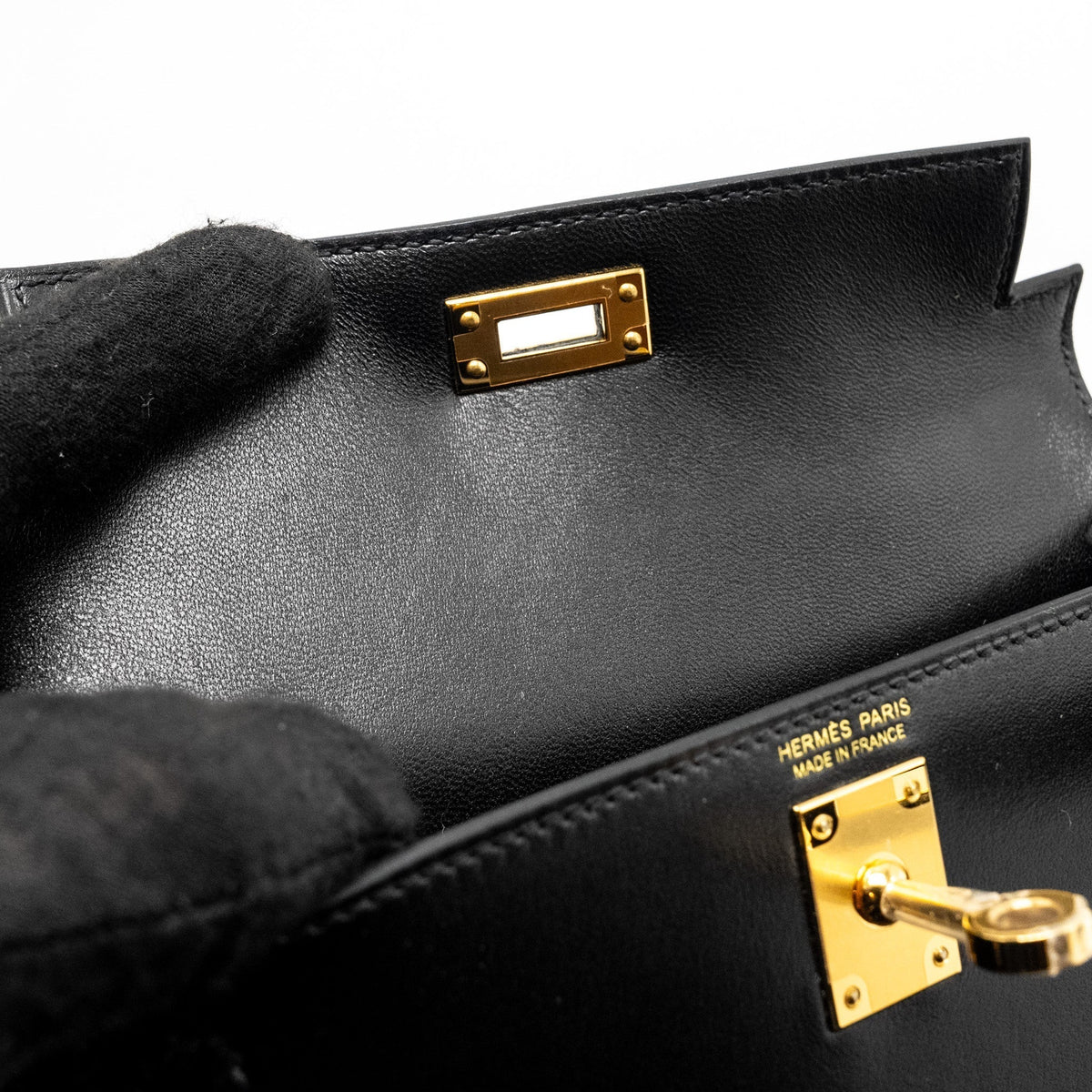 HERMES MINI KELLY TADELAKT BLACK GHW
