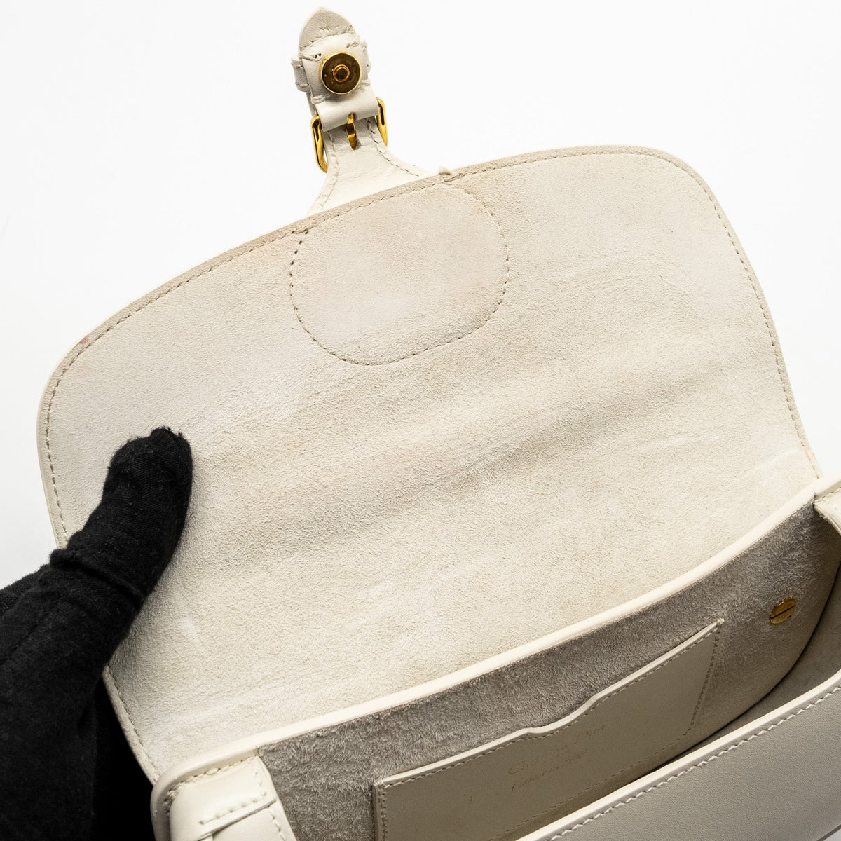 DIOR BOBBY EAST-WEST BAG CALFSKIN WHITE GHW