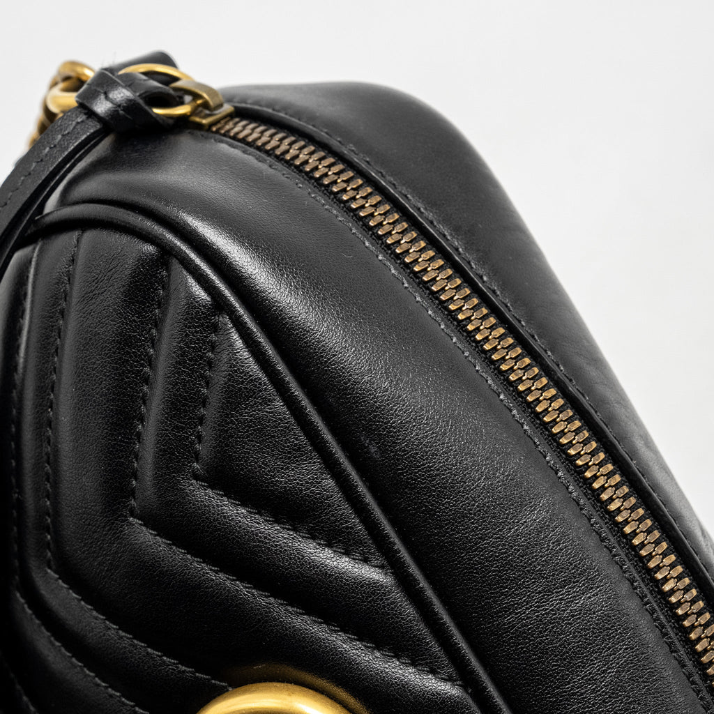 GUCCI MARMONT CAMERA BAG CALFSKIN BLACK GHW