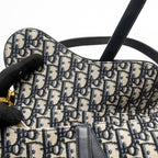 DIOR MEDIUM SADDLE BAG BLUE OBLIQUE CANVAS GHW