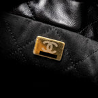 CHANEL MINI 22 BAG CALFSKIN BLACK GHW (MICROCHIP)