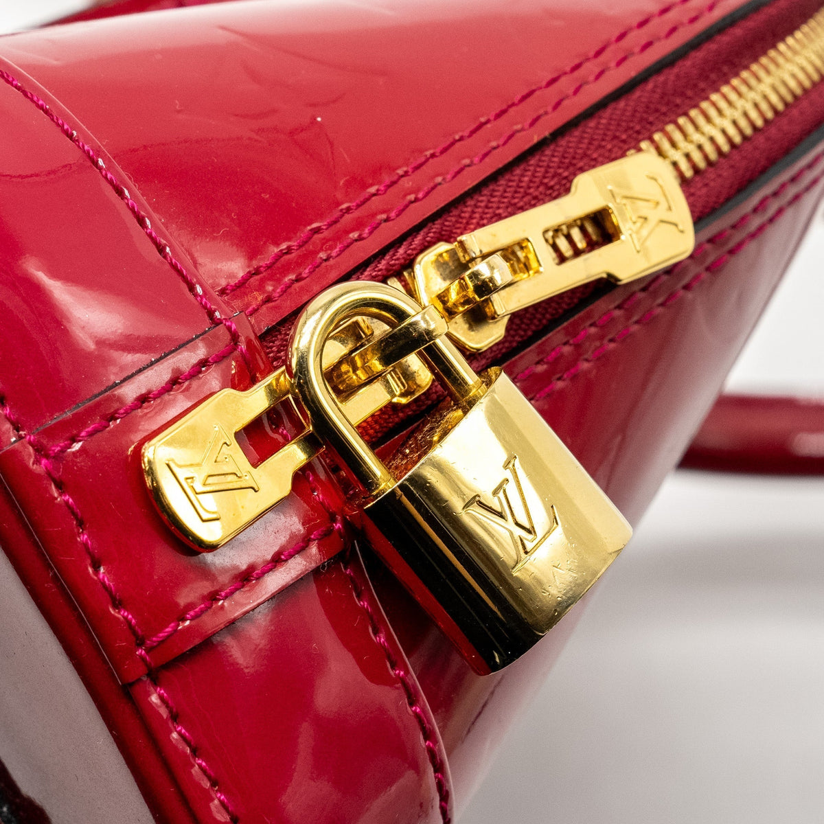 LOUIS VUITTON ALMA BB PATENT RED GHW