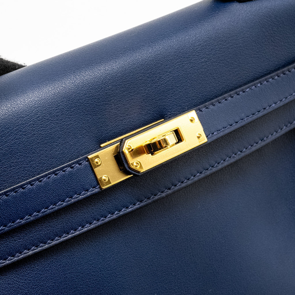 Hermes Kelly 25 Swift Bleu Navy GHW