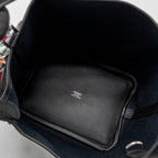 Hermes Cargo Picotin 18 Lock Bag Canvas/Swift Bleu Marine/Black SHW
