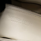 BOTTEGA VENETA SMALL CASSETTE BAG LAMBSKIN WHITE SHW