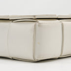 BOTTEGA VENETA SMALL CASSETTE BAG LAMBSKIN WHITE SHW