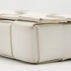 BOTTEGA VENETA SMALL CASSETTE BAG LAMBSKIN WHITE SHW