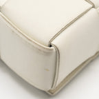 BOTTEGA VENETA SMALL CASSETTE BAG LAMBSKIN WHITE SHW