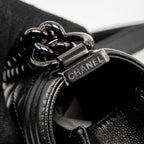 CHANEL NEW MEDIUM BOY BAG CAVIAR SO BLACK