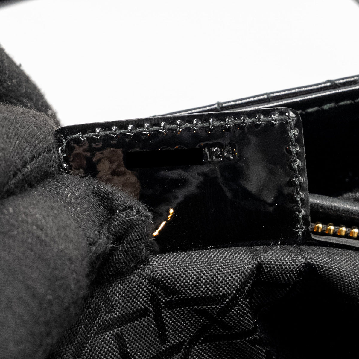 DIOR MEDIUM LADY DIOR PATENT BLACK GHW