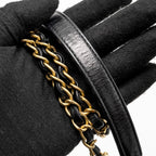 CHANEL MEDIUM COCO HANDLE CHEVRON CALFSKIN BLACK GHW