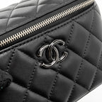 CHANEL TOP HANDLE LONG VANITY CASE LAMBSKIN BLACK SHW (MICROCHIP)