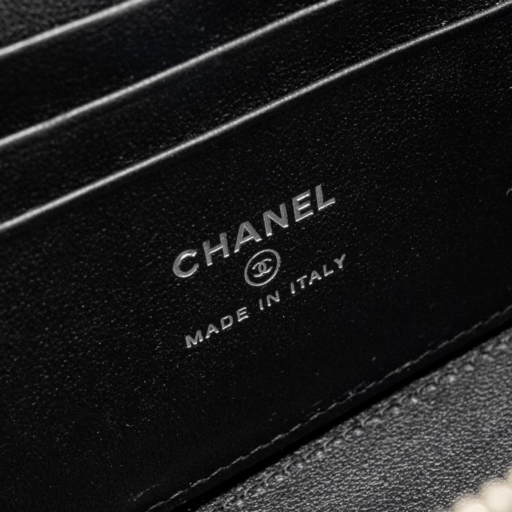 CHANEL TOP HANDLE LONG VANITY CASE LAMBSKIN BLACK SHW (MICROCHIP)