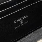 CHANEL TOP HANDLE LONG VANITY CASE LAMBSKIN BLACK SHW (MICROCHIP)