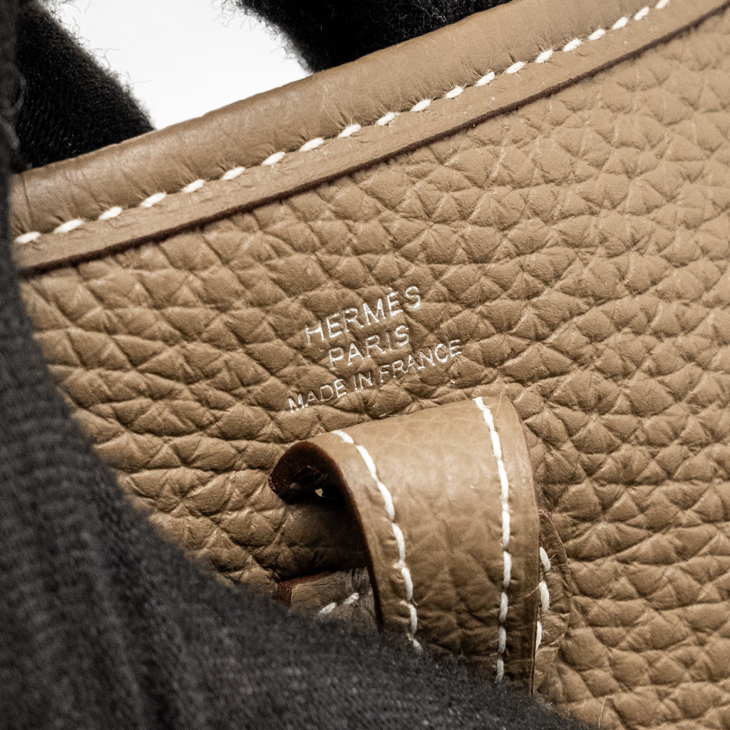Hermes Mini Evelyne clemence etoupe SHW