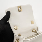 CHANEL 23K TRIPLE POCKET MINI BACKPACK CAVIAR WHITE LGHW (MICROCHIP)