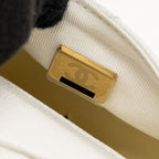 CHANEL 23K TRIPLE POCKET MINI BACKPACK CAVIAR WHITE LGHW (MICROCHIP)