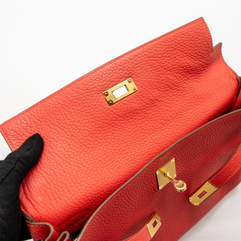 Hermes Kelly 32 Clemence T5 Rose Jaipur GHW