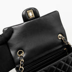 CHANEL MINI RECTANGULAR FLAP BAG LAMBSKIN BLACK LGHW (MICROCHIP)