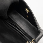 CHANEL MINI RECTANGULAR FLAP BAG LAMBSKIN BLACK LGHW (MICROCHIP)