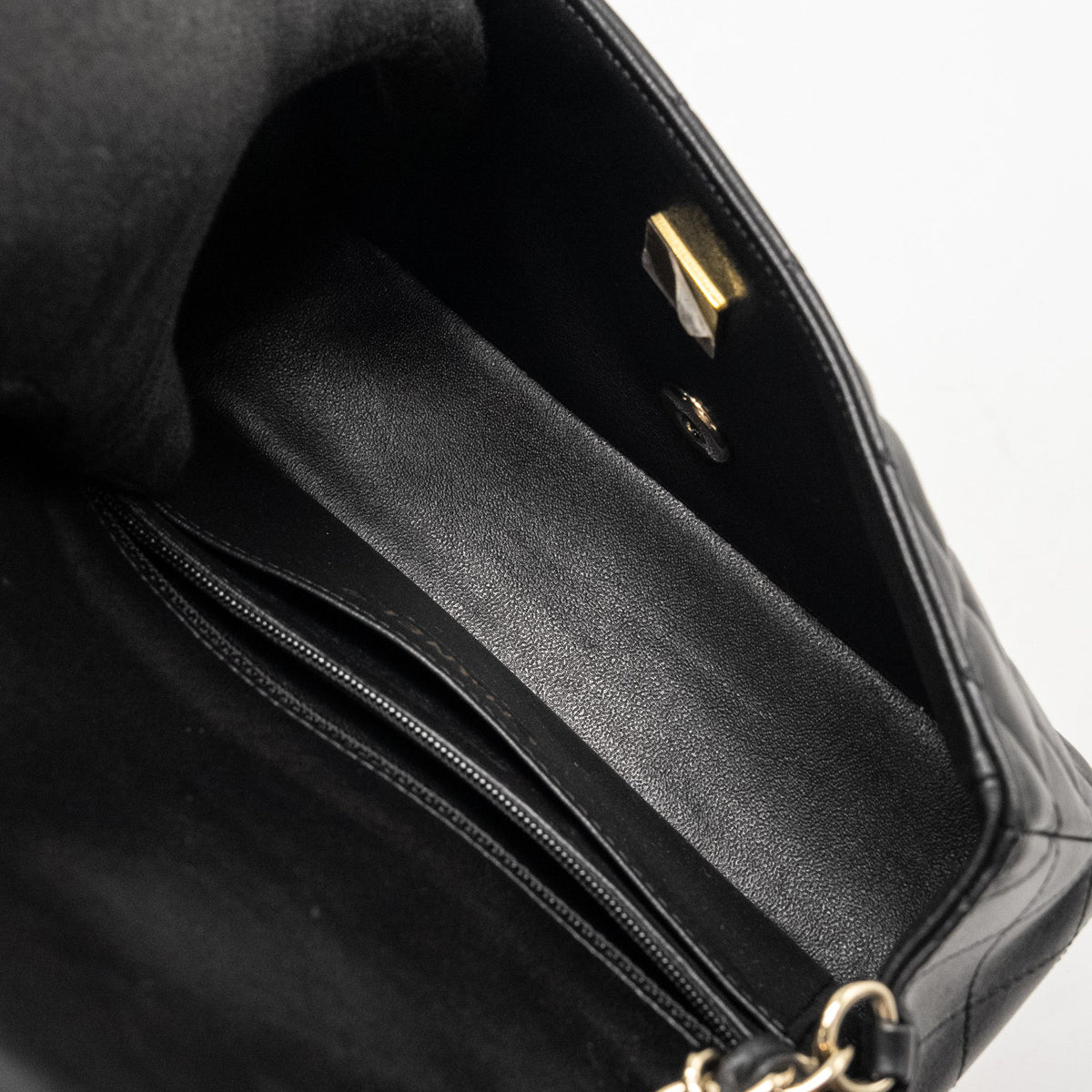 CHANEL MINI RECTANGULAR FLAP BAG LAMBSKIN BLACK LGHW (MICROCHIP)