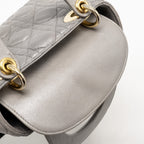DIOR MINI LADY DIOR LAMBSKIN IRIDESCENT GREY LGHW