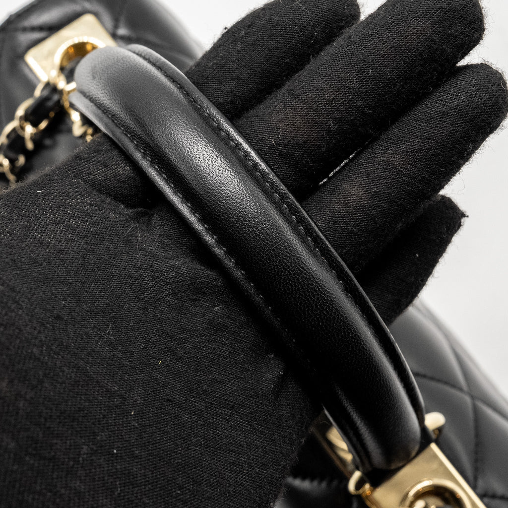 CHANEL SMALL TRENDY CC FLAP BAG LAMBSKIN BLACK GHW