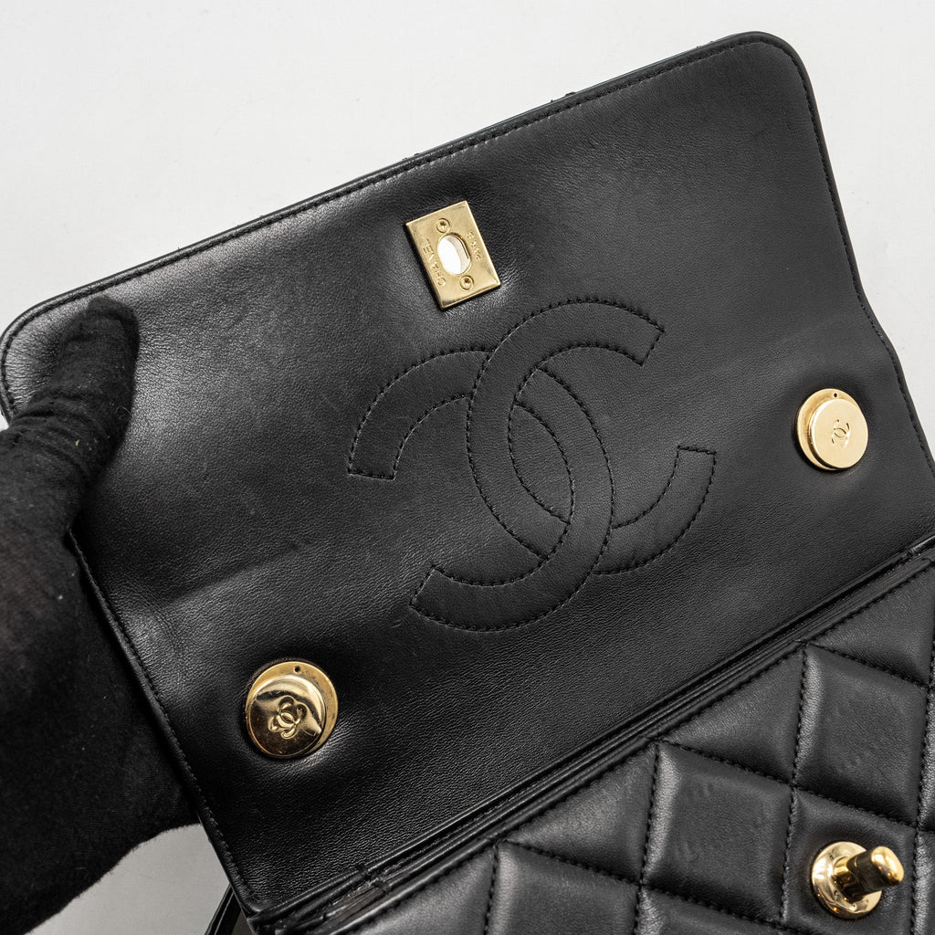 CHANEL SMALL TRENDY CC FLAP BAG LAMBSKIN BLACK GHW