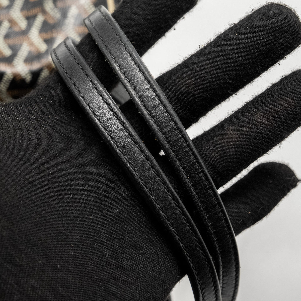GOYARD SAINT LOUIS PM TOTE BAG GOYARDINE CANVAS / CALFSKIN BLACK SHW