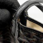 GOYARD SAINT LOUIS PM TOTE BAG GOYARDINE CANVAS / CALFSKIN BLACK SHW