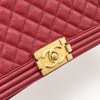 CHANEL MEDIUM BOY BAG CAVIAR RED GHW