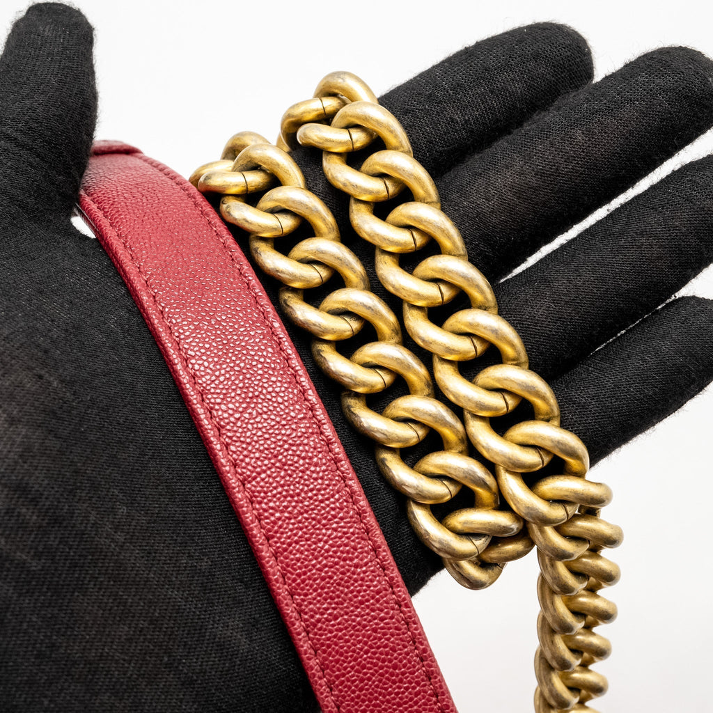 CHANEL MEDIUM BOY BAG CAVIAR RED GHW