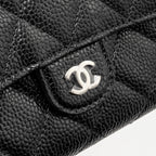 CHANEL CLASSIC FLAP WALLET CAVIAR BLACK SHW (MICROCHIP)
