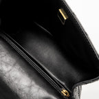 CHANEL MINI 2.55 REISSUE FLAP BAG AGED CALFSKIN BLACK BRUSHED GHW (MICROCHIP)